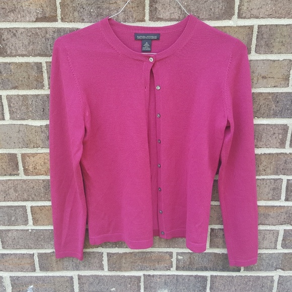Banana Republic Sweaters - Banana Republic Merino Wool Pink Cardigan Long Top